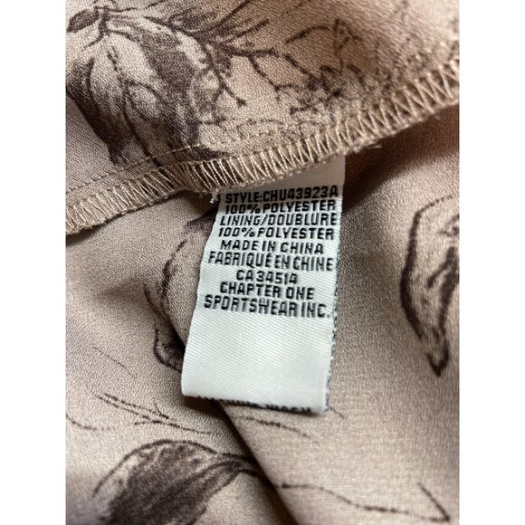 C by One Womens Mini Skirt Beige Brown Medium Ruffled Tiered Floral Y2K Boho - Picture 4 of 11